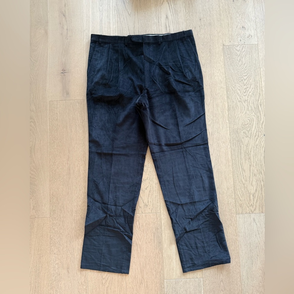 Saks Fifth Avenue Black Corduroy Pants Straight Leg